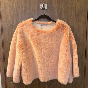 Zara Peach Faux Fur Sweater